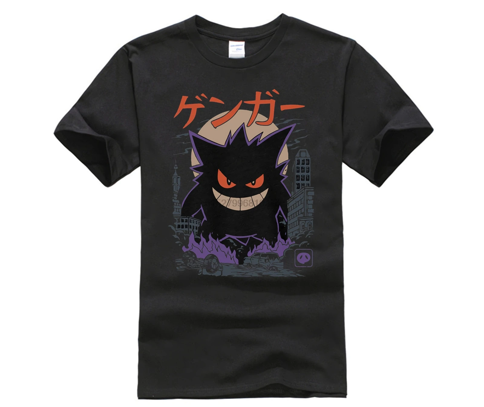 fashion T-shirt men Gengar Kaiju di Stile Del Giappone T Shirt Da Uomo Commedia 100% Cotone Manica Corta O Collo Fashion |