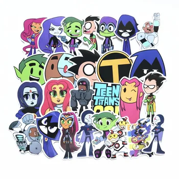 

26PCS Set Teen Titans Robin Stickers Starfire Raven For Snowboard Laptop Luggage Car Fridge Car- Styling Stickers Pegatina