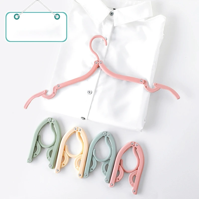 

8 Packs Travel Portable Folding Hanger Multifunctional Stretch Clothes Plastic Travel Non-Slip Hanger-Random Color