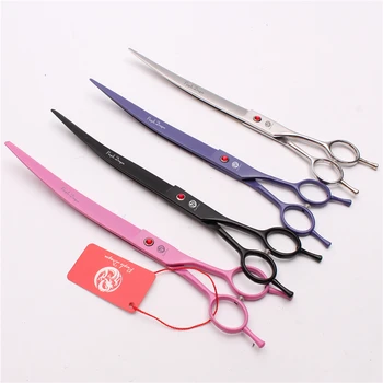 

9.0" 24cm Japan 440C Purple Dragon Clippers for dogs Big Size Scissors Bend UP Cutting Shears Pro Pets Hair Shears Add Bag Z4005