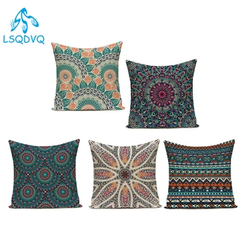 

Boho Geometric Mandala Throw Pillows Case Cotton Linen Square Sofa Pillow Covers Decorative Cushion Cover for Living Room