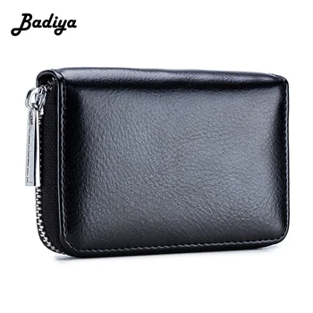 

Women Wallet Genuine Leather Accordion Coin Pocket Multi-card Position ID Card Holder Short Zipper Clutch Bag Female Money Bag