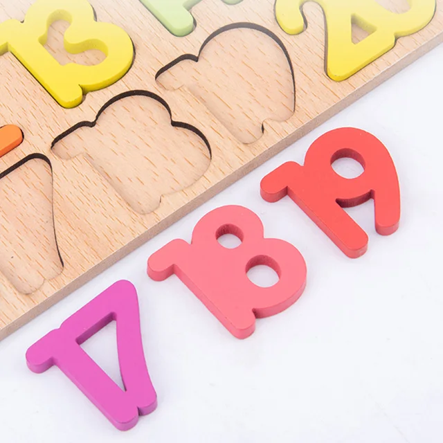 Alphabet Digital Wooden Toys Children 20x20cm Kid Number Letter Matching Jigsaw Board Learning Toy Puzzle Jigsaw for Children 6