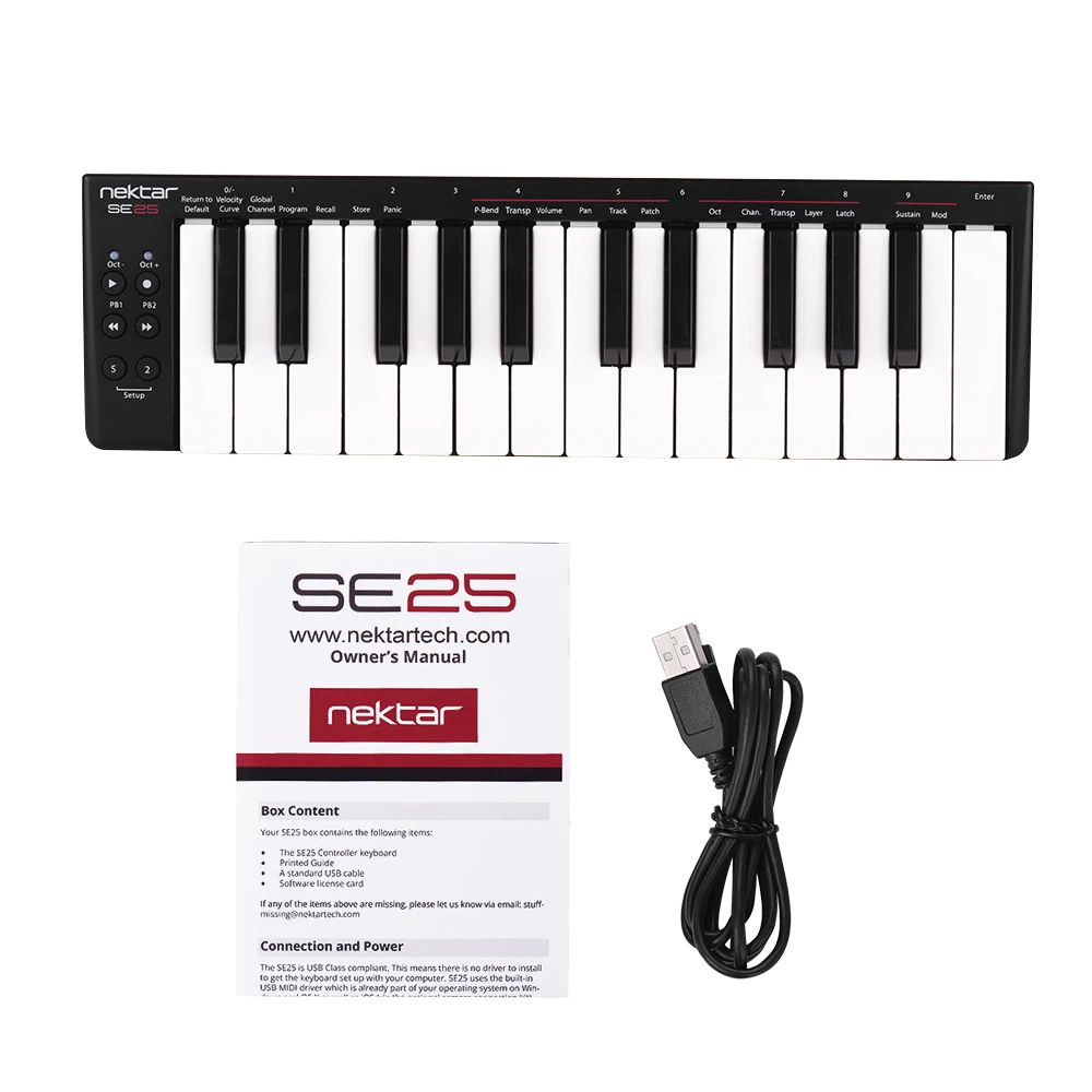 Nektar SE25 мини 25-ключ USB MIDI контроллер клавиатуры скорость USB питание пианино клавиатура teclado музыкальное пианино