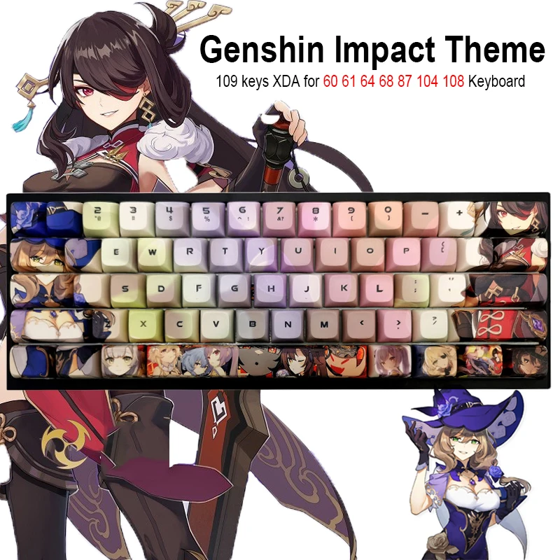 109 Keys Xda Profile Genshin Impact Key Caps For Mechanical Keyboard