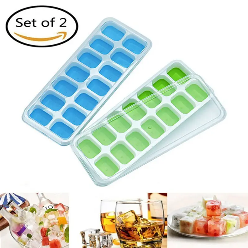 Силиконовый кубик льда, креативный ледяной ящик с крышкой, пластиковый охлаждаемый пищевой кубик DTY, форма для льда, кухонные инструменты для льда