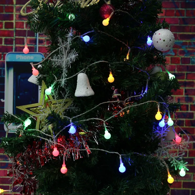 

2 M 20 Head Scrub Small White Ball Battery Box String Lights Christmas Tree Holiday Indoor Decorative String Lights