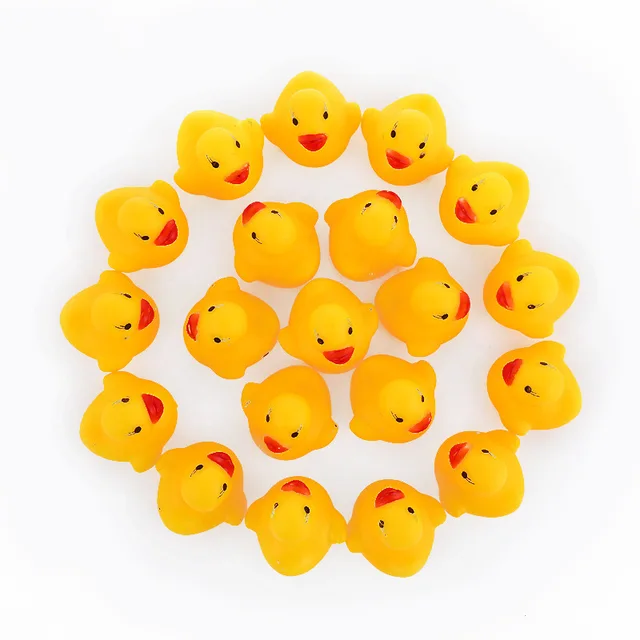10pcs/lot Cute Baby Kids Squeaky Rubber Ducks Bath Bathe Room Water Fun Game Playing Newborn Boys Girls Toys for Children 2