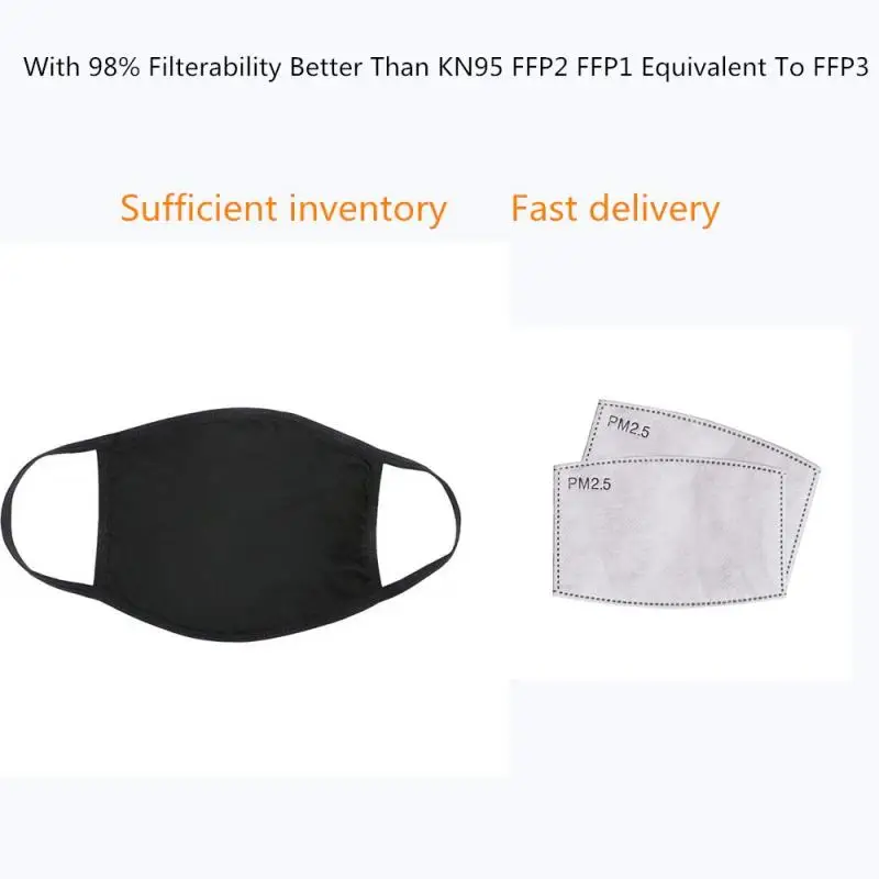 

5/10PACK washable protective mask Dust face mask black mask Respirator Reusable Anti Dust Anti-Fog Cotton protective mask