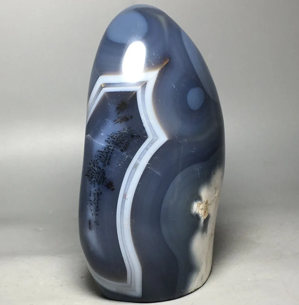 

794g RARE NATURAL grey agate QUARTZ CRYSTAL freeform HEALING