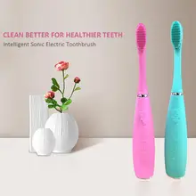 Звуковая электрическая зубная щетка силиконовая уход за полостью рта стоматологическое отбеливание зубов Водонепроницаемая Глубокая очистка USB перезаряжаемая зубная щетка