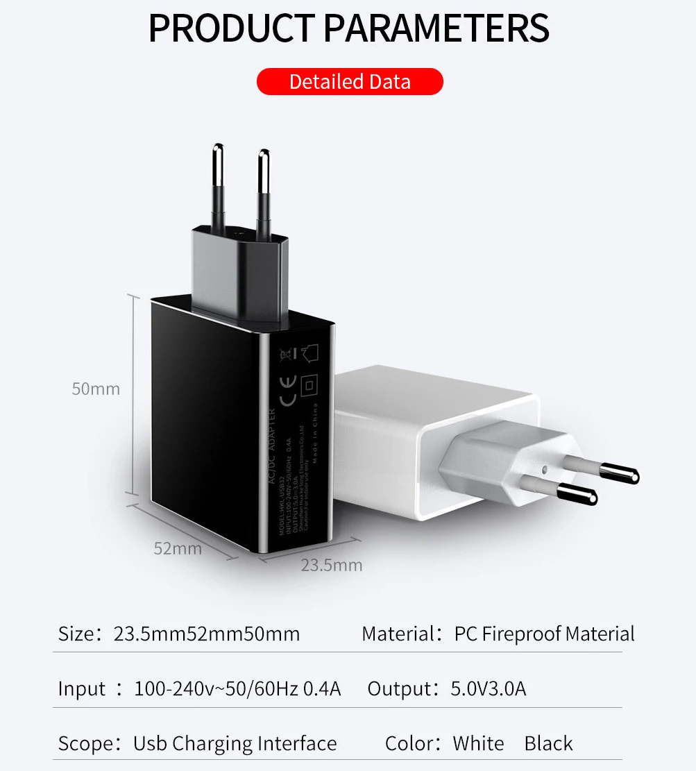 USLION 3 порта USB настенное зарядное устройство светодиодный дисплей Быстрая зарядка 3,0 быстрое зарядное устройство для samsung iPhone Xiaomi 3.1A EU US Plug USB зарядное устройство s