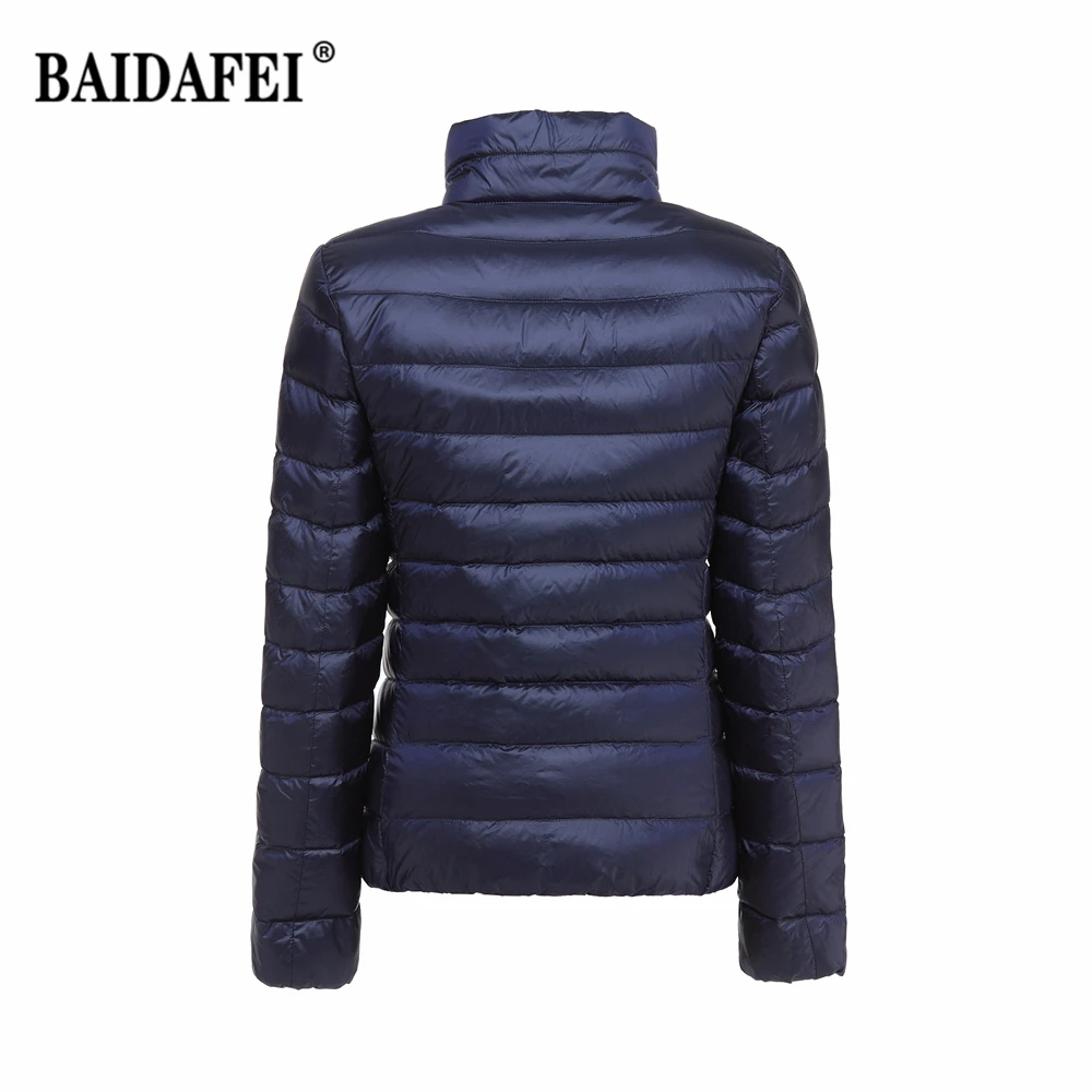 Women's Short Slim Fit Puffer Jacket 2023 New Spring Stand Collar Ultra Light Weight Portable Windproof White Duck Down Coat