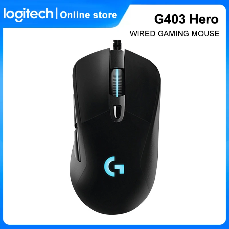 Logitech G403 Hero Gaming Mouse Wireless 16k Sensor Rgb Dpi Wired Mouse Adjustable Mice For Windows 10 8 7 Laptop Computer Mice Aliexpress