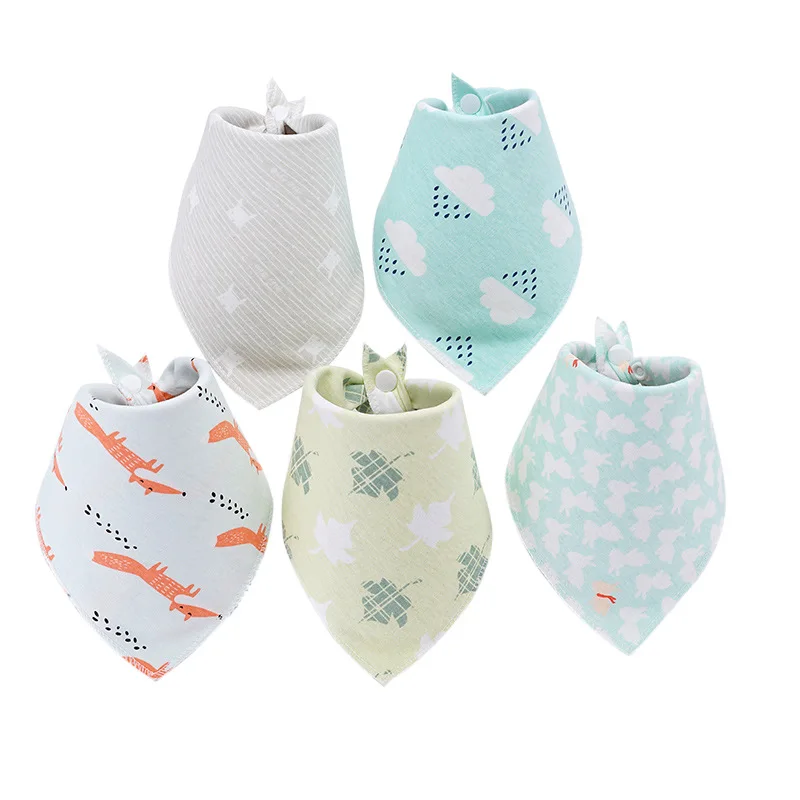 

5 pieces Baby Bib Cotton Newborn Children's GIRL'S And BOY'S Saliva Towel kids Triangular Towel
