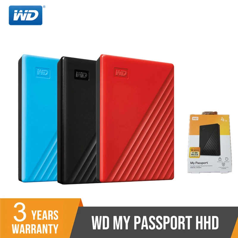 WD My Passport External Hard Drive Disk USB3.0 1TB 2TB 4TB Portable Western Digital HDD HD Storage Devices SATA3 For Windows Mac WD My Passport External Hard Drive Disk USB3.0 1TB 2TB 4TB Portable Western Digital HDD HD Storage Devices SATA3 For Windows Mac
