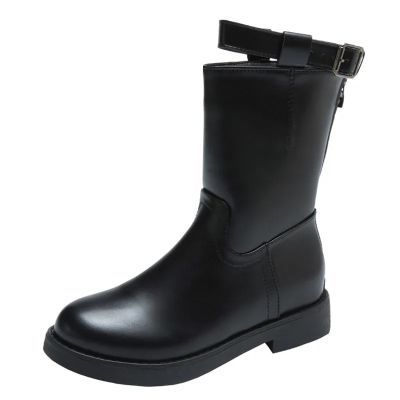 Bootee Woman Flat Heel Autumn Boots Zipper Martins For Women Round Toe Shoes Low Heels booties Lace Up Booties Ladies Rock