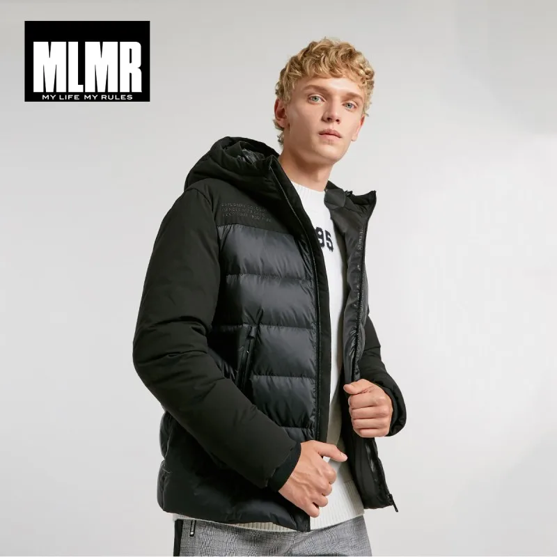 Goedkoop Jackjones Mannen Capuchon Donsjack Contrast Stiksels Borduurwerk Brief Print Casual Coat 218312539