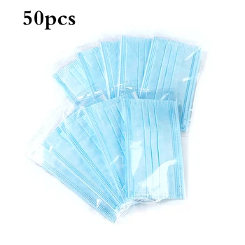 

100pcs Face Individual Masks Disposable 3 Layers Dustproof Mask Facial Protective Cover Masks Set Anti-Dust Salon Earloop