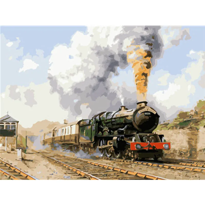 

paint by number art painting by numbers anime Train and lady