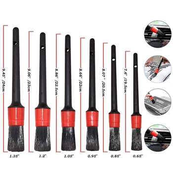 

Car Detailing Brushes - Detail Brush 6 Different Sizes Piece Set for Cleaning Automotive Wheels, Rims,Engine, Interior