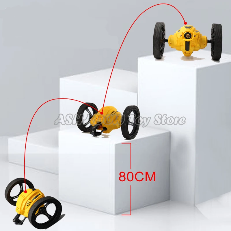 Пульт дистанционного управления пружинный автомобиль RC прыжки трюк автомобиль перезаряжаемый гибкие колеса вращение Робот Игрушки для детей Мальчики Подарки