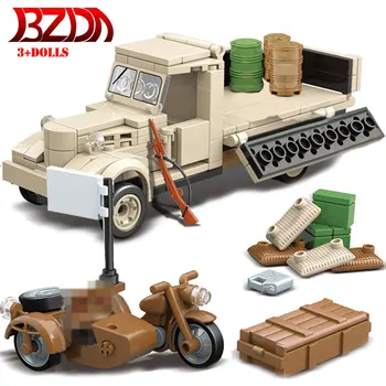

BZDA WW2 Series 180 Truck 266 PCS Building Blocks MOC Car Model Kit Car Toy Building Blocks Kids Toys Gifts
