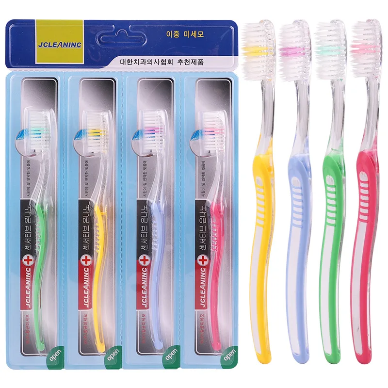 

Clean water ke lin Korean-style 4 Mounted Toothbrush Adult Soft Bristle Pedigree Toothbrush Crystal Anti-slip Toothbrush Washed