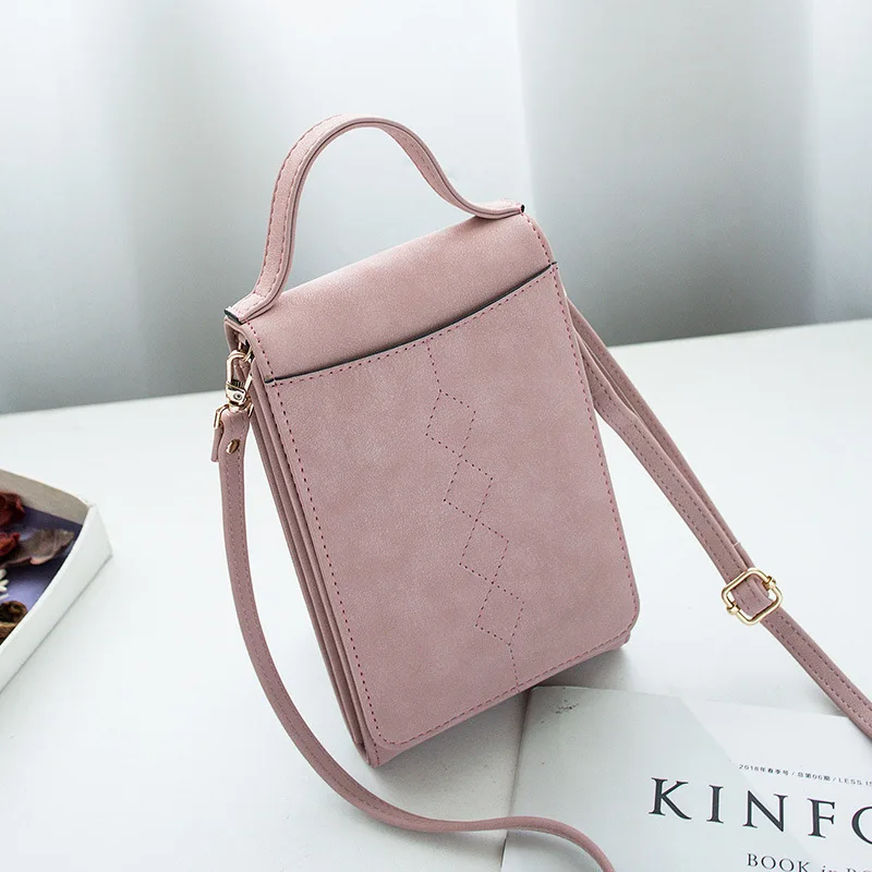 A912 pink Женские сумки, мини-сумка, красочные сумки для сотового телефона, простые маленькие сумки через плечо, повседневные женские сумки с клапаном, держатель для карт, сумка через плечо - Цвет: A912 pink