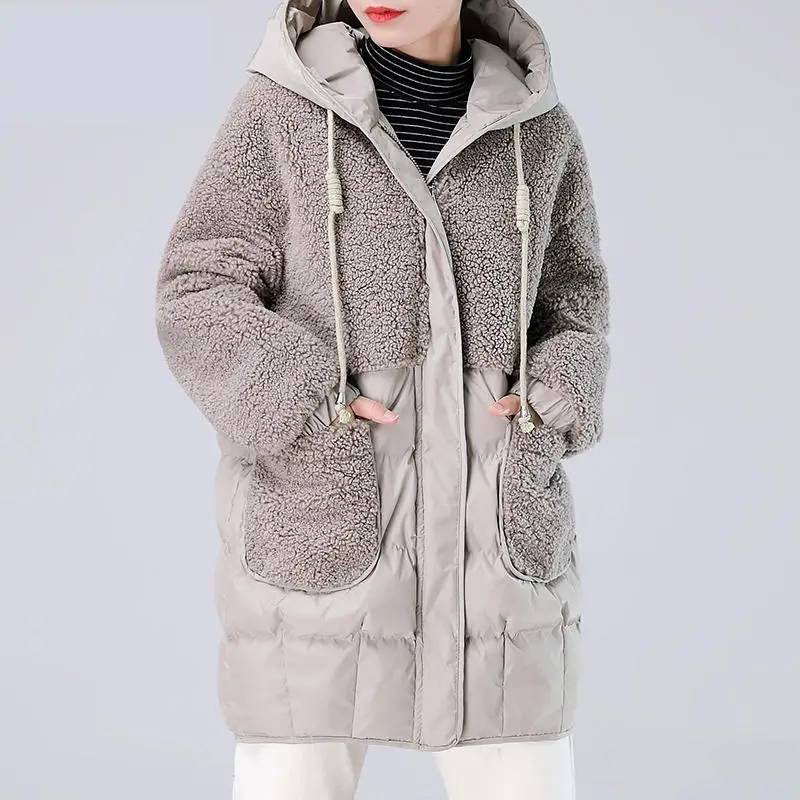 4XL пуховое хлопковое пальто Женская свободная теплая толстая зимняя куртка женская одежда парки размера плюс кашемировое зимнее пальто с подкладкой Q2127