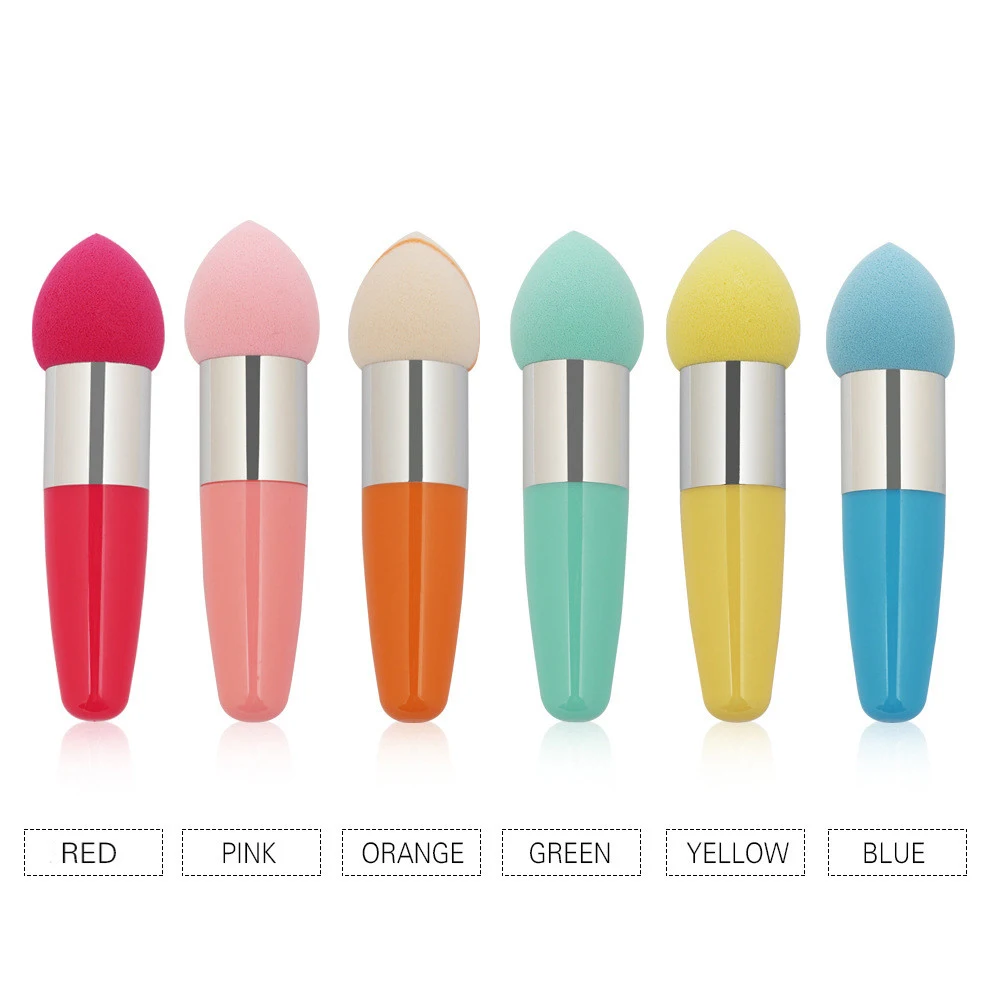 1PC Makeup Sponge Foundation Powder Handle Puff Concealer Cream Brush Smooth Face Beauty Care Puff Make Up Cosmetic Tools