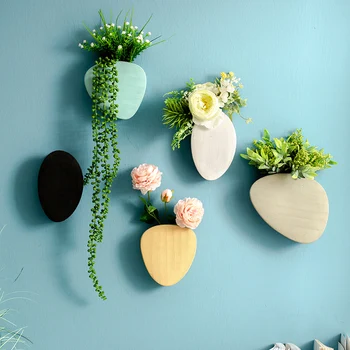 

Nordic Wall-mounted Ceramics Vase Wall Flower Arrangement Container Office Background Wall Artificial Flower home Decoration