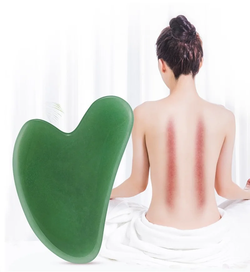 

Horn Line Scraping Crystal Plate Jade Heart Shape Gua Sha Scraping Massage Tool Spa Acupuncture Scraper for Back Face Arm Leg