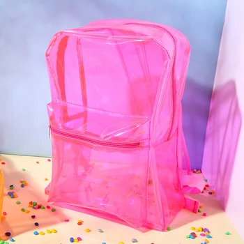 

2020 New Candy Color Plastic Jelly Backpack Color Plastic Backpack PVC Transparent Backpack