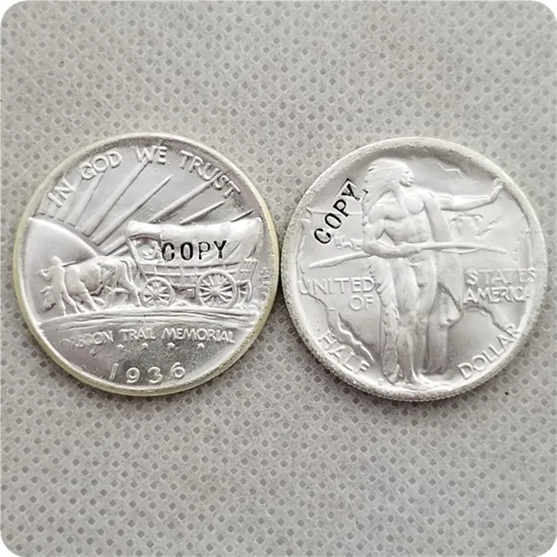 UNC silver USA 1926-1939 Oregon Trail Memorial половина копия доллара монеты