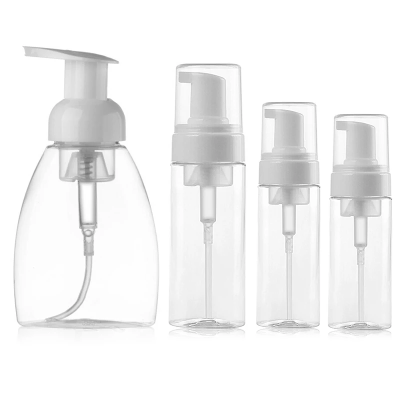 

1pcs Transparent Empty Spray Bottles 30/60/100/150ml Plastic Refillable Cleansing Liquids Container Empty Soap Foam Dispenser
