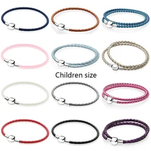 Новая мода 925 Серебряный Монетный разноцветный микс 12 детский кожаный браслет двойная регулировка