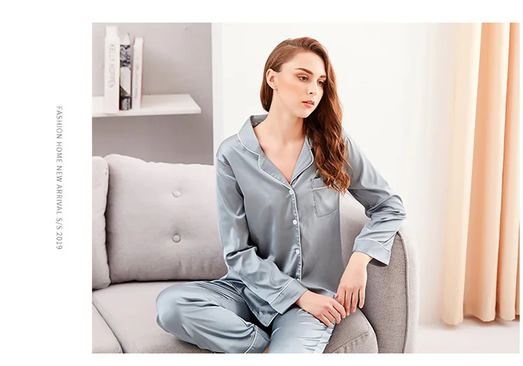 Freeshippingpromotionwomen Ice Шелковый халат Премиум; сезон весна-осень; кардиган с длинными рукавами, ночная пижама с длинными рукавами для женщин