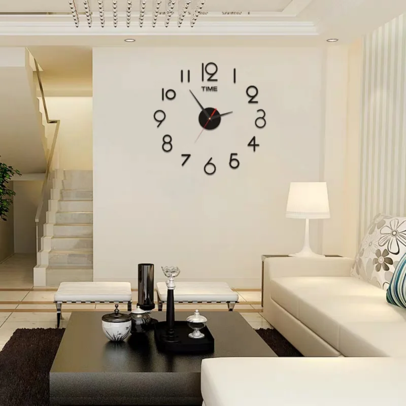 Modern  3D DIY Number Mirror Surface Wall Clock Sticker  Home  Office Room DIY Decor/ Modern,Decal,Wall Clock