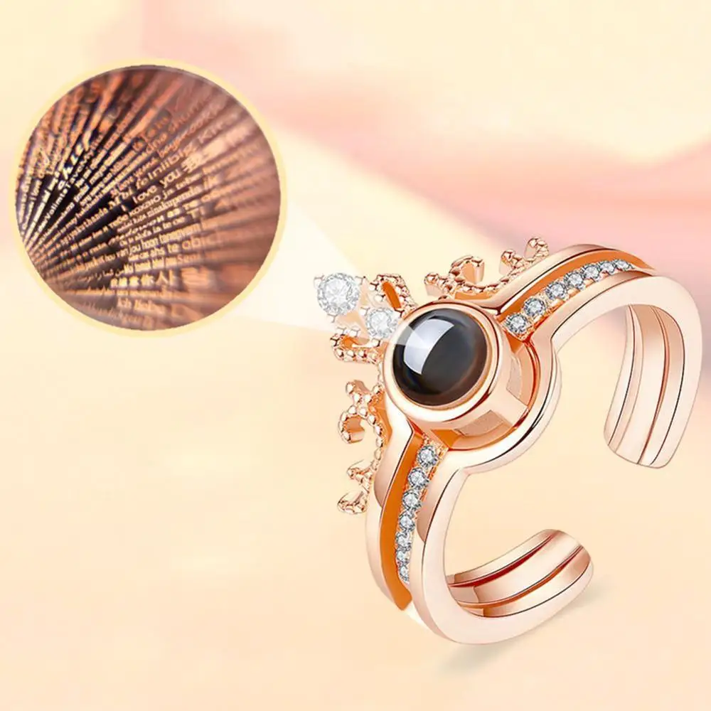 1 шт., модное кольцо с розами и серебром 100 Talen I love U Projectie, романтичное кольцо Liefde Geheugen, свадебное кольцо Sieraden, Прямая поставка