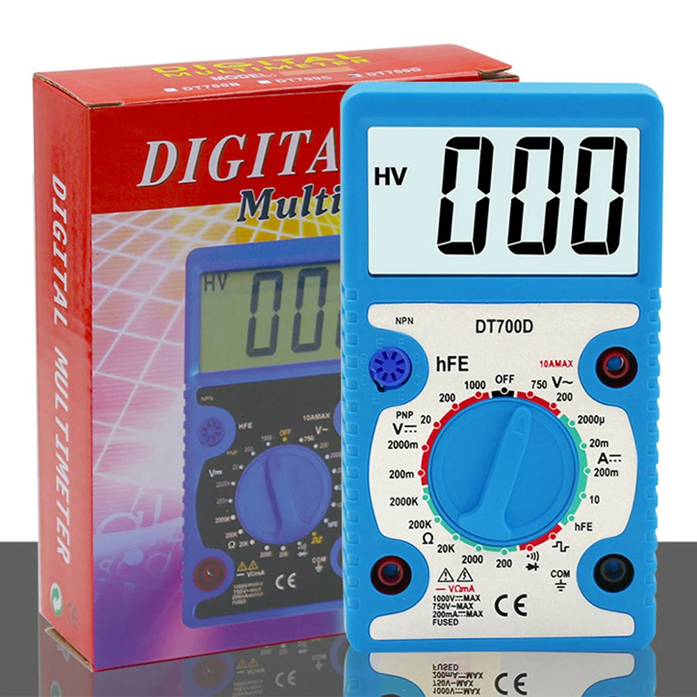 Digital Multimeter Buzzer Overload Protection Mini Wave Output Voltmeter Tester Large Screen for DC voltage AC voltage Measuring