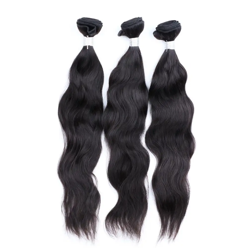 [UNA] Natural Wave 6A Low Ratio 8”-28” Indian Remy Hair Weave 3 Bundles Deal Natural Hair Weft Human Hair Bundles 100g