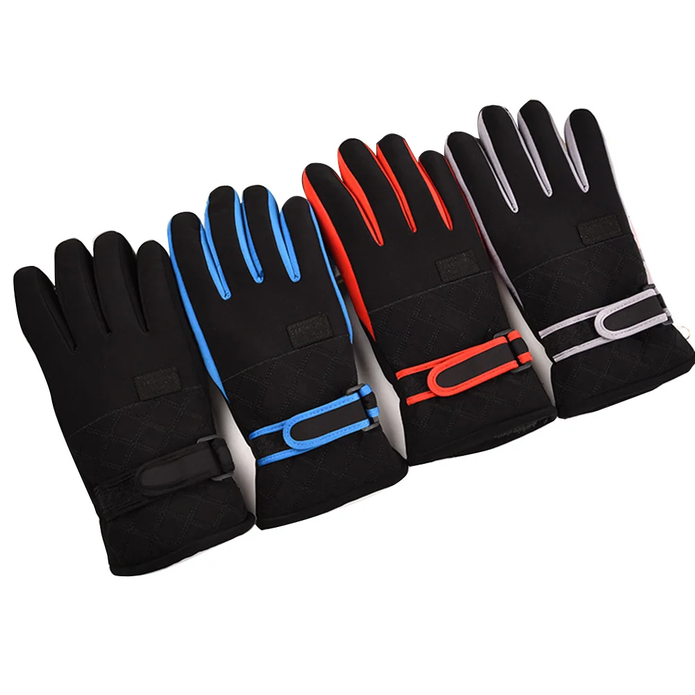 Для мужчин Зимние полный палец для взрослых теплые Лыжный Спорт на открытом воздухе Нескользящие альпинистские эластичный Водонепроницаемый утепленные велосипедные перчатки для верховой езды