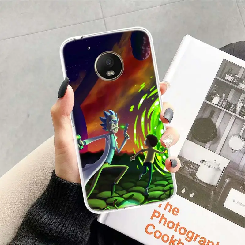 Чехол Рик и Морти для Motorola Moto G7 G6 G5S G5 E4 Plus G4 E5 Play X4 power TPU с рисунком на заказ