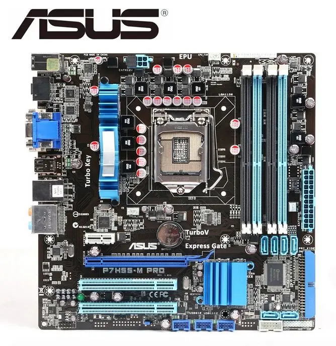 Материнская плата ASUS P7H55-M PRO LGA 1156 DDR3 для i3 i5 i7 процессор 16 GB USB2.0 H55 рабочего Материнская плата