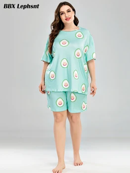 

Women Summer home suits Print O-Neck short sleeves T-shirt Sleepwear PJ Set and Drawstring Waist Shorts Pajamas Set Loungewear