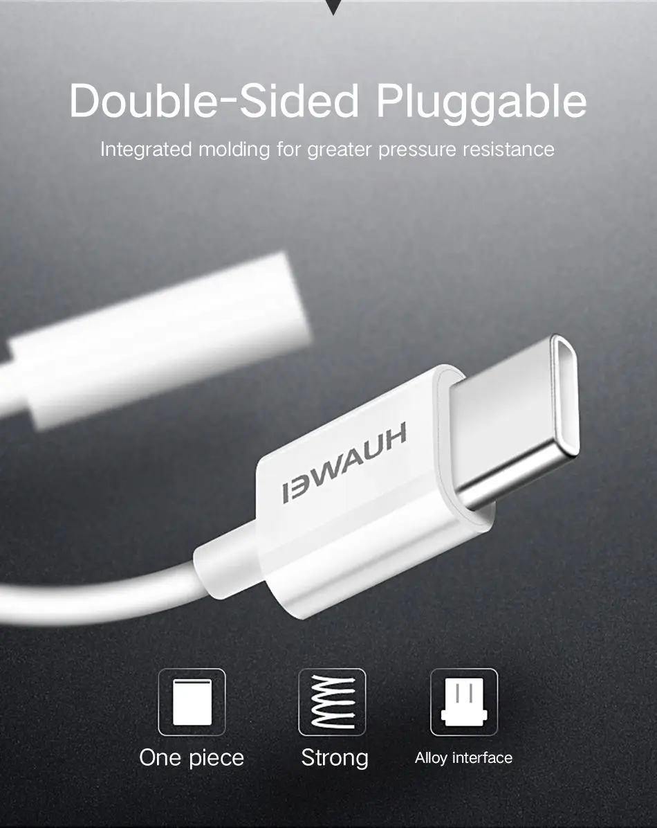 Аудиокабель HUAWEI с разъемом типа C 3 5 кабель для наушников USB на мм адаптер Huawei P10 P20