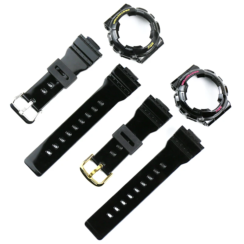 Аксессуары для часов Casio, глянцевый резиновый BABY-G BA 110 111 112 120, женский спортивный резиновый ремешок, чехол 14 мм с пряжкой