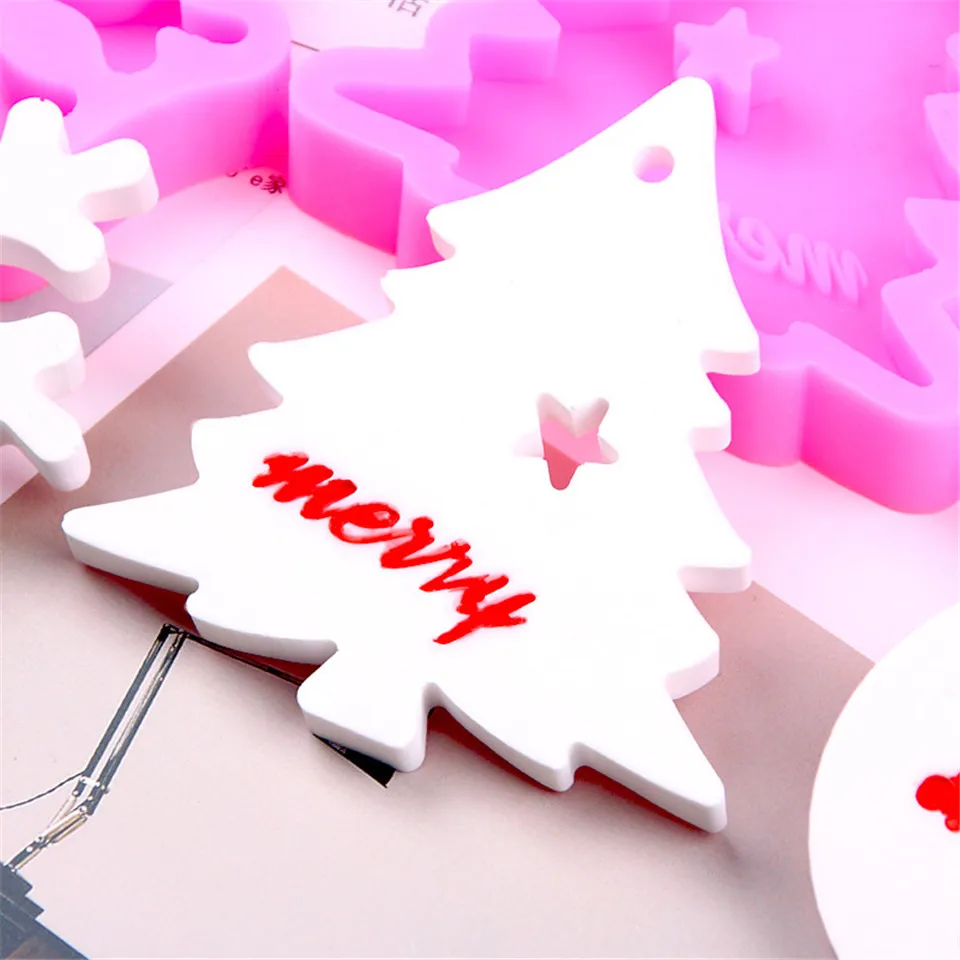 6 стилей Рождественская елка снежинка силиконовые формы помадки украшения торта инструменты силиконовая Рождественская форма для шоколада конфет мыла плесень
