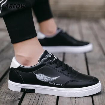 

Men Shoes Spring Autumn Casual Leather Flat Shoes Lace-up Low Top White Male Sneakers Tenis Masculino Adulto Shoe